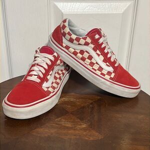 🔥🔥VANS Old Skool Lace Up Sneakers Red/White - EXCELLENT Condition - Sz 5.5 / 7